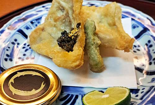 和キャビアを使った料理　Japanese dishes with caviar