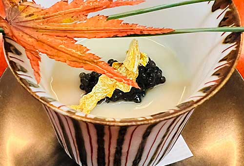 和キャビアを使った料理　Japanese dishes with caviar